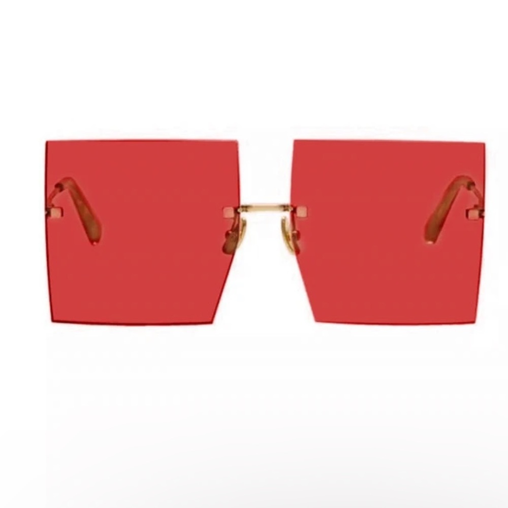 Red Rimless Sunglasses☀︎︎ - Picture 3 of 3